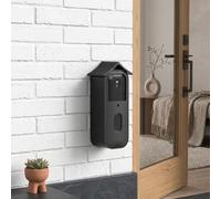 NiuLumea Timbre de puerta de 2ª generación sin taladro, soporte de cámara antirrobo resistente a la intemperie, carcasa segura de ABS, instalación rápida, color negro