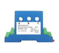 NiuLumea Transmisor de corriente alterna trifásico Aislamiento 2.5kV Salida 3x4-20mA Bajo consumo de energía para monitoreo y control de energía comercial Azul (0-10A)