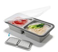 Niuny Molde para Congelar Sopa Plegable 1Pcs Moldes De Silicona para Sopa con Tapas 1000ml Contenedor De Almacenamiento De Sopas Bandeja Congeladora De Silicona Recipientes Para Congelador Para Sopas