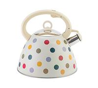 NIUXICH Tetera de té resistente silbado, con asa, sin BPA, agua caliente para hervir rápido para 1 - 6 personas (3 L, estilo lunares)