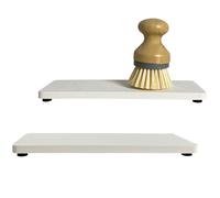 NiuYichee 2 bandejas de jabón de cocina de tierra de diatomeas, posavasos de diatomita absorbentes de agua, piedra absorbente de agua utilizada para jabón de manos, tazas, botellas de bebidas, plantas