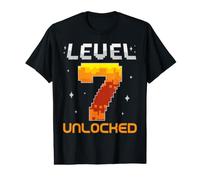 Nivel 7 Desbloqueado 7º Cumpleaños Siete Años Gamer Gaming Camiseta gráfica económica