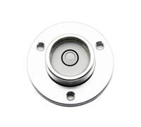 Nivel de bolsillo compacto 35x12mm Brida redonda para medidor de alcohol para comprobación vertical horizontal en vidrio metálico (blanco)