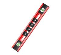 Nivel de burbuja de electricista con plantilla de perforación, nivel de burbuja para instalación de enchufes, ayuda de perforación precisa con 4 bloques de posicionamiento, aluminio 40 cm
