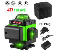 Nivel láser 360 autonivelante, herramienta de línea cruzada 4D, 4x360 °, verde, con bolsa de herramientas Laser level meter