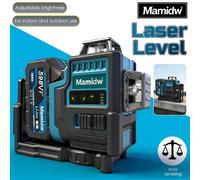 Nivel Láser 3D de 12 Líneas Mamidw, Nivel Láser Verde de Alta Precisión, Portátil, Haz Verde Horizontal y Vertical, para Batería Makita de 18v PIN Set