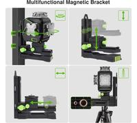 Nivel láser 3D de línea cruzada - Nivel láser - Láser de línea verde - Bluetooth - Batería de iones de litio - Medidor de distancia