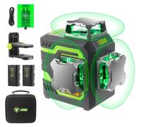 Nivel láser 3x360 grados, color verde, autonivelante, con baterías recargables y soporte magnético elevable