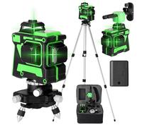 Nivel Laser Autonivelante (± 3°) Verde Geevorks 3D 12 Líneas Nivelador Cruzada Profesional 3x360 360 Grados Horizontales Verticales, 1 batería