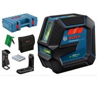 Nivel láser de línea GLL 2-15 G Professional, con soporte (azul/, estuche, abrazadera para techo, líneas láser verdes)