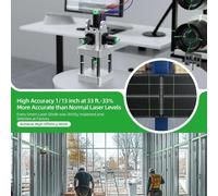 Nivel láser de línea - Nivel láser de línea 4D - Autonivelante - Láser verde - Con trípode