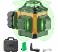 Nivel láser de líneas transversales VEVOR, alcance de 30 metros, nivelación automática, longitud de onda láser de 520 nm ± 10 nm, precisión de ±0,28 cm a 10 metros, nivel láser de líneas transversales