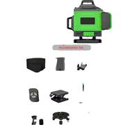 Nivel láser, diseño de múltiples líneas, rayos verdes de alta visibilidad, 16 líneas (bolsa de transporte incluida)