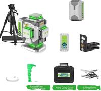Nivel láser Huepar, precisión de ±2 mm, haz verde de 360°, con trípode