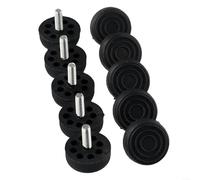 Niveladores ajustables para patas de muebles M6 M8 M10 de plástico con rosca en altura ajustable para mesas, sillas, taburetes, protectores de suelo antideslizantes con rosca negra, paquete de 10 (M6
