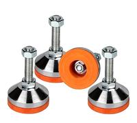 Niveladores de patas de alta resistencia, Patas niveladoras de 2.36 "de diámetro Base, Rosca M12, capacidad de 1300 lb,Capacidad para banco de trabajo, máquina, gabinete (naranja, D60xM12x50)