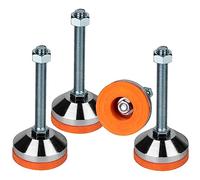 Niveladores de patas de alta resistencia, Patas niveladoras de 2.36 "de diámetro Base, Rosca M12, capacidad de 1300 lb,Capacidad para banco de trabajo, máquina, gabinete ( D60xM12x100,naranja,4 Pcs)