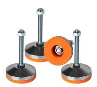 Niveladores de patas de alta resistencia, Patas niveladoras de 3.14 "de diámetro Base, Rosca M12, capacidad de 1300 lb,Capacidad para banco de trabajo, máquina, gabinete (D80xM12x100,naranja, 4Pcs)