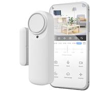 Nivian Alarma de Puerta Inteligente WiFi, Sensor Magnético para Puertas, Inalámbrico con App Móvil, Notificaciones en Tiempo Real, Botón Manual, Sirena 100dB (Unidad)