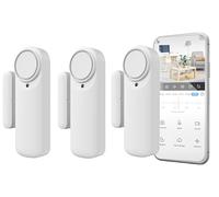 Nivian Alarma de Puerta Inteligente WiFi, Sensor Magnético para Puertas, Inalámbrico con App Móvil, Notificaciones en Tiempo Real, Botón Manual, Sirena 100dB (Pack 3)