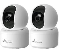 NIVIAN Cámara de vigilancia Interior Domo 360º WiFi-Grabación en MicroSD(No incluida)-2K-Audio bidireccional-Deteccion Humanos y Auto-Tracking-Compatible con Amazon Alexa y Google Home-App Tuya