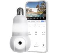NIVIAN Cámara de vigilancia WiFi Tipo Bombilla E27 2K- Movimiento 360º con Audio, luz, Reconocimiento y Seguimiento de Humanos-Visión Nocturna, Compatible con Alexa, Google Home, Tuya App