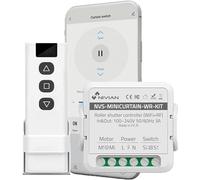 NIVIAN Controlador WiFi para Motor de Persianas con Mando RF. Control Remoto App Tuya. Interruptor Persiana WiFi Programación Horaria, Temporizador y Medición de Consumo. Compatible con Alexa y Google