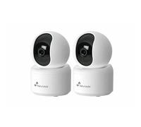 NIVIAN Pack de 2 Cámaras de vigilancia Interior Domo 360º WiFi-Grabación en MicroSD(No incluida)-2K-Audio bidireccional-Detección Humanos y Auto-Tracking-Compatible con Amazon Alexa y Google Home-App
