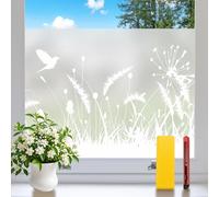 Niviy 2PCS Vinilos para Ventanas Privacidad Opaco con Hierbas y Pájaros Vinilos para Cristales Opaco Lamina Vinilo Ventana Estático Anti UV para Puertas Cristal Bano Cocina Mate 90x120cm