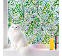 Niviy Vinilo para Ventana Efecto Arcoiris Vinilos para Cristales Enredaderas Verdes Electrostática Decorativos Lámina Privacidad Ventana Anti UV para Hogar 105x200CM