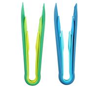 NIYANGLE 2 Juegos de Pinzas para Alimentos de Plástico Pp, 6 Piezas Mango Circular, Multiusos para Servir Comida y Barbacoa en Cocina y Hogar