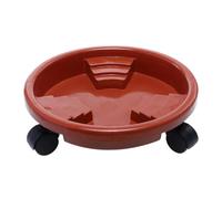 NIYANGLE Base para Maceta Ruedas Marrón de Resina, Bandeja Móvil | Uso Doméstico, para Tiestos y Flowerpot, Diseño Flexible, Estilo Natural