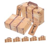 NIYANGLE Caja de Dulces Vintage 50 Uds para Bodas y Fiestas, Cajas de Obsequio Kraft Estilo Retro, Maletín para Dulces Pequeños y Organizador Multipropósito