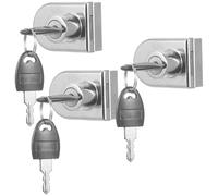 NIYANGLE Cerradura para Puerta Corrediza de Vidrio de Aleación de Zinc 3 Juegos con Instalación Fácil y Diseño Elegante de 5-8mm de Grosor para Vitrinas y Mostradores