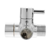 NIYANGLE Desviador de Grifo de Baño en Cobre Plata, Fácil de Instalar y Operar, Accesorio para Ducha Entrada y Dos Salidas, Adecuado para Baño