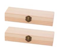 NIYANGLE Estuche de Madera para Lápices Grande 21X7X38 CM Caja de Papelería Oblonga 2 Unidades Organizador DIY para Oficina Escuela y Hogar Almacenamiento Práctico para Bolígrafos y