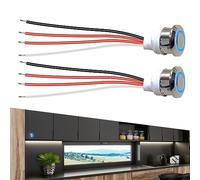 Nizirioo 12V LED interruptor atenuador: atenuación continua, DC 5-24V interruptor táctil, pulsador momentáneo para montaje 18 mm para tiras LED lámpara de escritorio