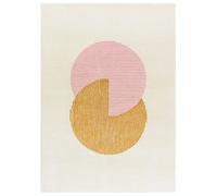 NJRD Alfombra de lana Circles rosa 200x300 cm
