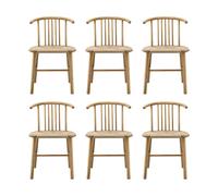 NJRD Silla de comedor VIOR con asiento trenzado. Roble lacado-natural. pack de 6