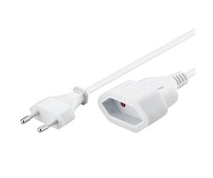 NK 113 W - Cable alargador para enchufe europeo (conectores macho y hembra)