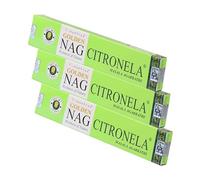 NKlaus 3 varillas de incienso Golden Nag Citronela - 45 g de incienso refrescante aroma a limón para repeler insectos, limpieza y meditación