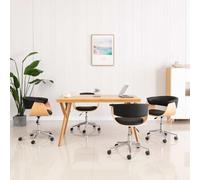 NLQMSU - Juego de 4 sillas giratorias para comedor, piel sintética, color | Asiento giratorio 360°, elevación de gas, marco madera, patas metálicas, capacidad 110 kg, uso salón, oficina, dormitorio