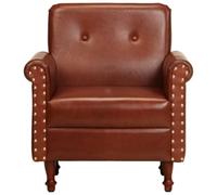 NLQMSU - Silla convertible de piel auténtica, color marrón | Piel de búfalo suave, acolchado cómodo, patas robustas y duraderas, líneas curvas elegantes, asiento versátil para salón