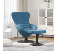 NLQMSU - Silla de huevo de terciopelo azul con puf giratorio 360° para | Terciopelo azul premium, asiento suave, base giratoria fluida, fácil mantenimiento, estilo escandinavo