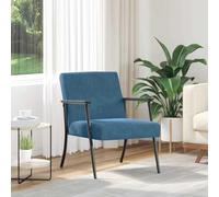 NLQMSU Sillón Azul Terciopelo 59 x 75 x 78 cm Moderno Cómodo | Revestimiento de terciopelo, marco de acero y madera contrachapada, espuma ergonómica, estilo contemporáneo