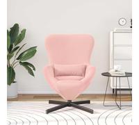 NLQMSU - Sillón con huevo, color rosa, tejido de lana frisee, 63 x 73 x 90 | Marco de acero robusto, reposabrazos de poliéster inclinados, rotación 360°, fácil mantenimiento por aspiración