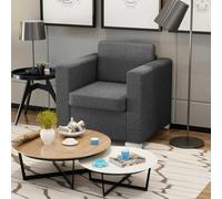 NLQMSU - Sillón de tela gris oscuro para oficina y salón | Cojines extraíbles lavables, marco de madera resistente, patas cromadas elegantes, montaje fácil