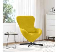 NLQMSU Sillón Huevo Amarillo Terciopelo 63x73x90 cm Giratorio | Asiento de terciopelo suave, patas de acero negro estable, rotación fluida, respaldo curvado apoyo, uso salón o dormitorio