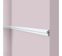 NMC WL12 WALLSTYL Guardasilla de Poliestireno HDPS, Moldura Decorativa de Pared Blanca para Boiserie y Marcos, Perfil Clásico Resistente a Impactos, 25 x 11 x 2000 mm, Pack de 2m Pre-imprimado