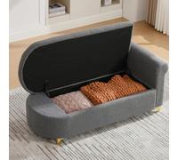 NNJN Chaise longue multifuncional de 134 cm, diseño moderno, con respaldo ondulado, tejido de imitación de piel de cordero, cojín de asiento de alta densidad, incluye cojín lumbar + almohada cervical